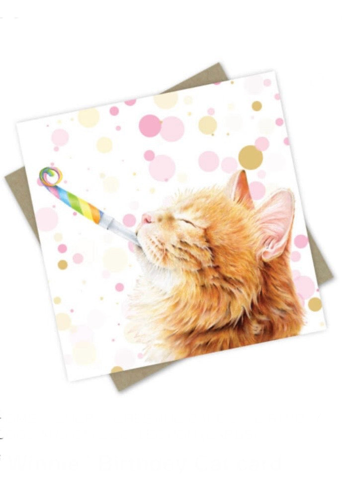 Winnie the Cat Birthday Card