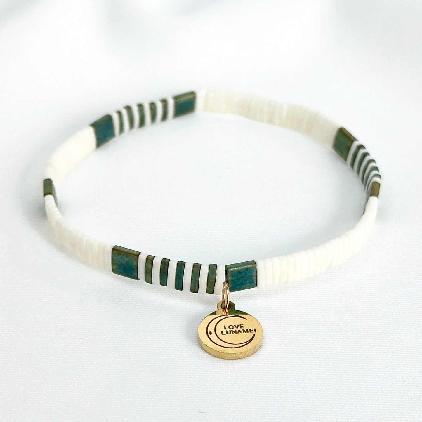 Love Bracelet Teal and Cream