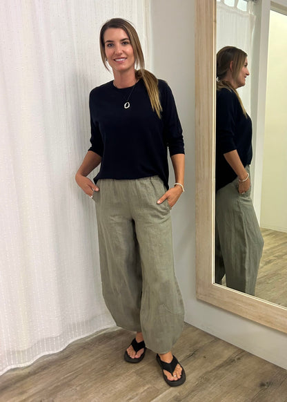 Ceres Linen Pants Artichoke