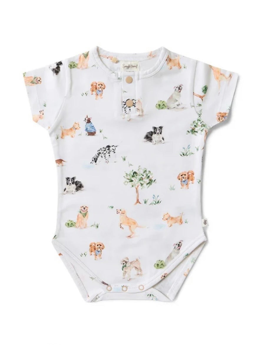Dog Park Short Sleeve Organic Bodysuit