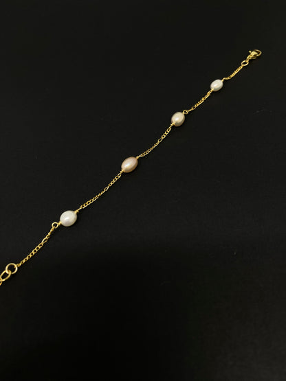 Kailani Pink Pearl Bracelet Gold