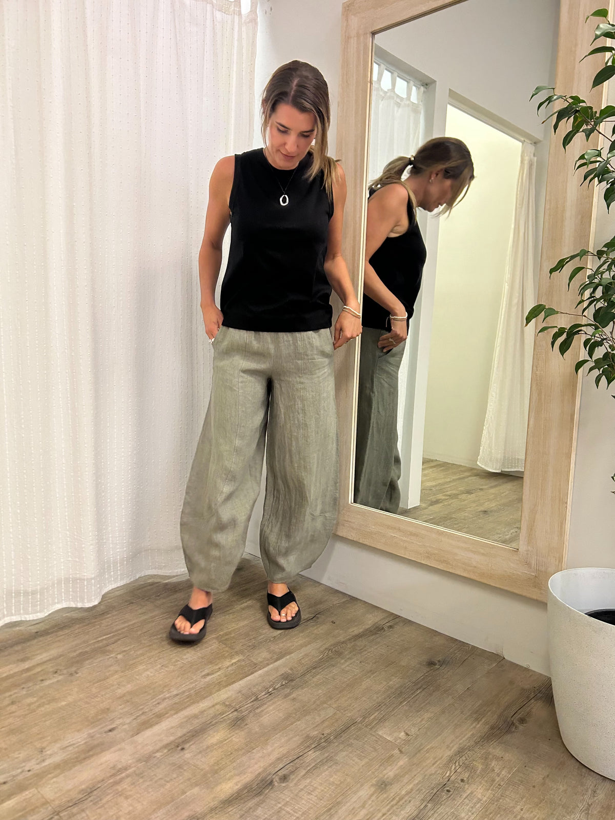 Ceres Linen Pants Artichoke