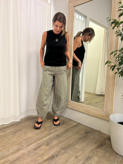 Ceres Linen Pants Artichoke