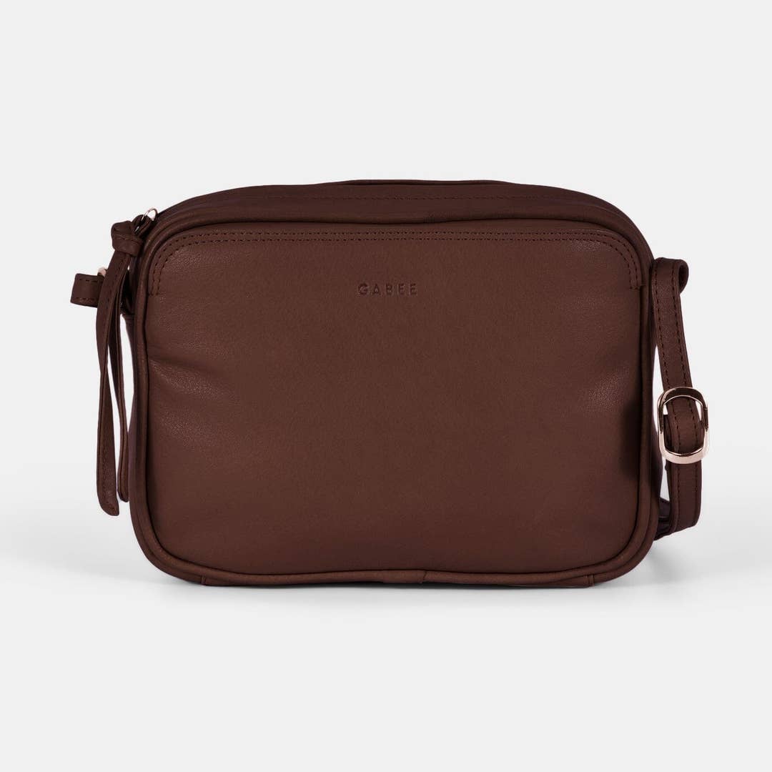 Darcy Leather Crossbody Bag Chocolate