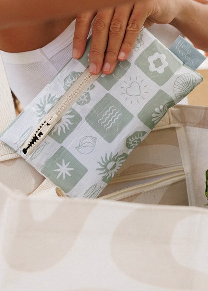 Phone Pouch Sage Checkerboard