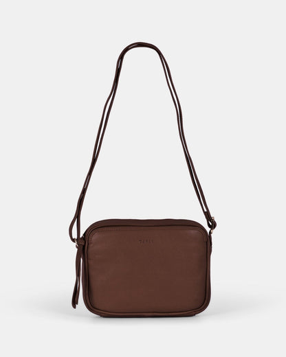 Darcy Leather Crossbody Bag Chocolate