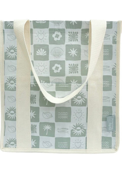 Daily Tote Bag Sage Checkerboard