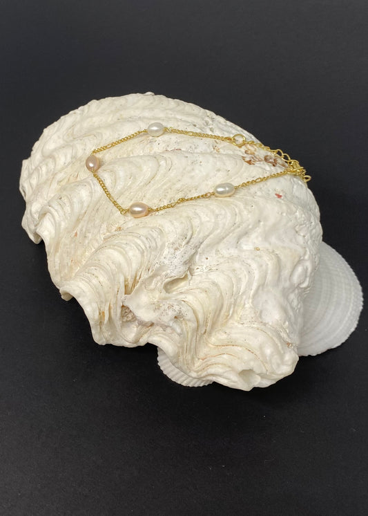 Kailani Pink Pearl Bracelet Gold