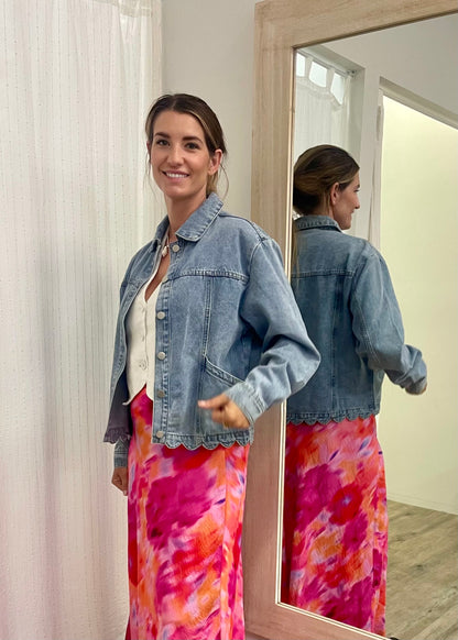 Casey Scalloped Denim Jacket