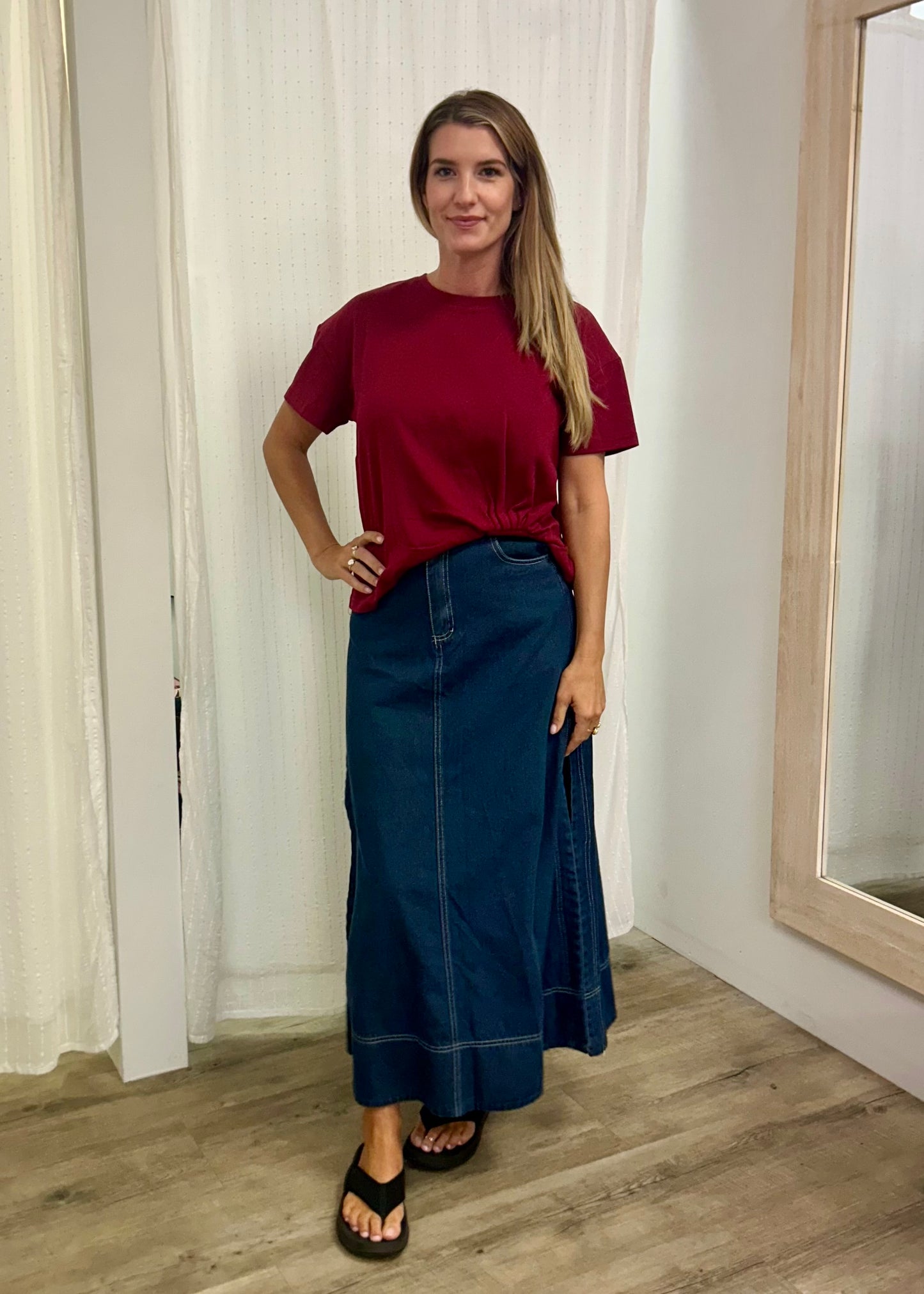 Easy Tuck Tee Wine