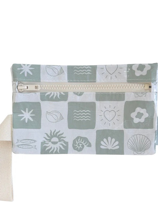 Phone Pouch Sage Checkerboard