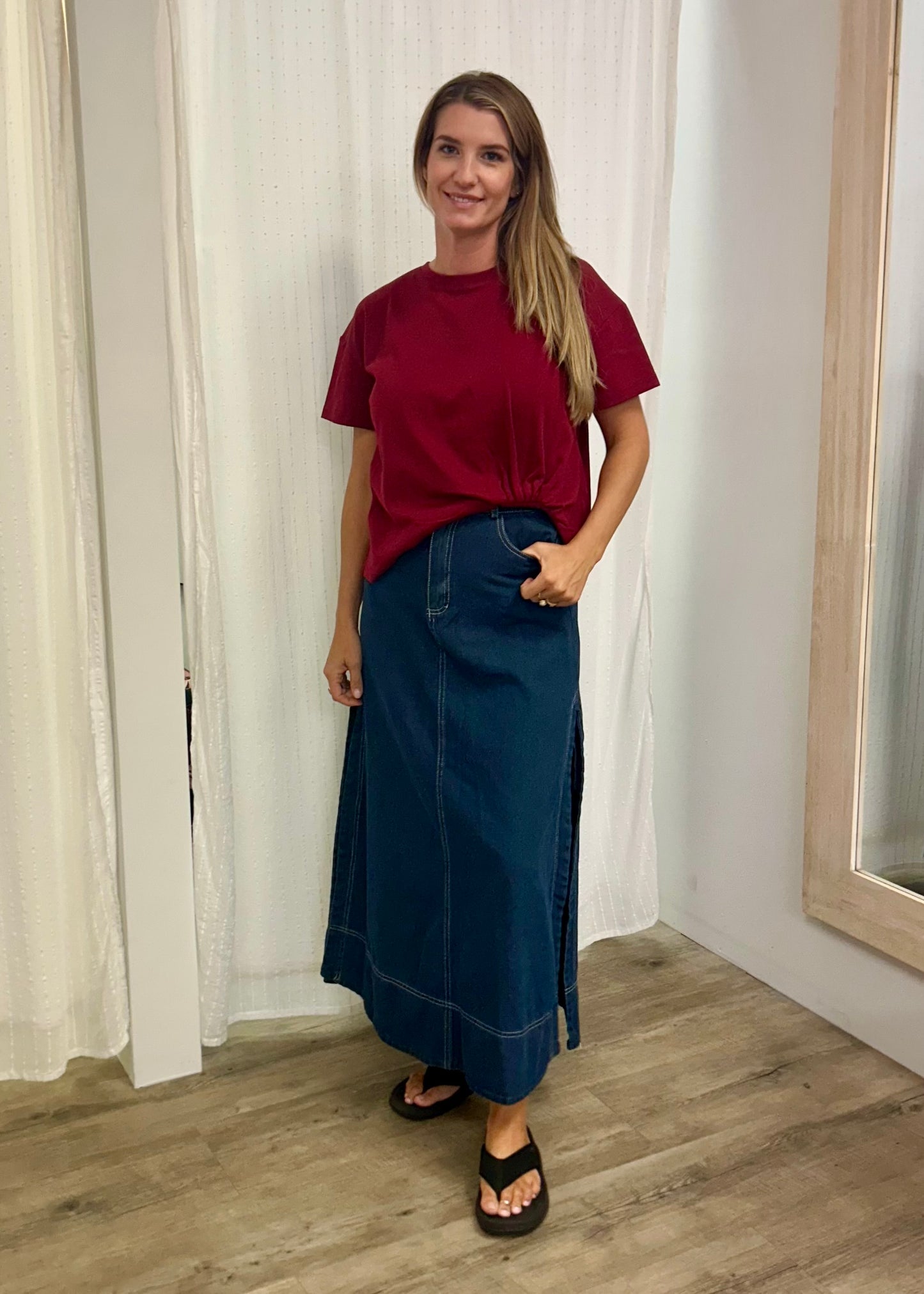 Easy Tuck Tee Wine