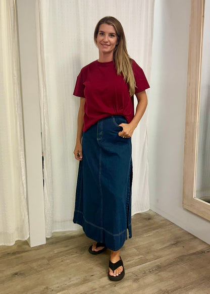 Easy Tuck Tee Wine