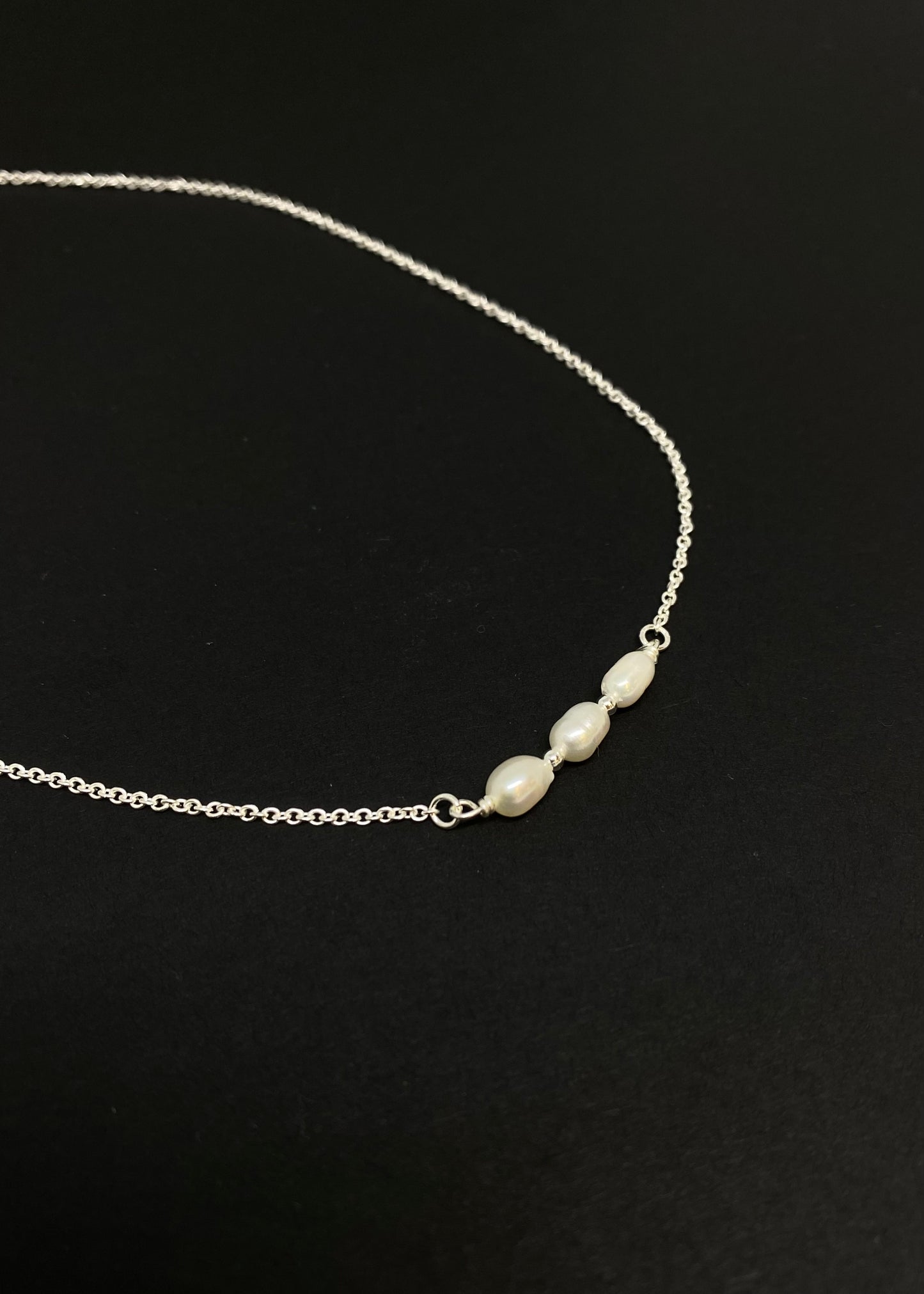 Kailani Pearl Chain Necklace Silver