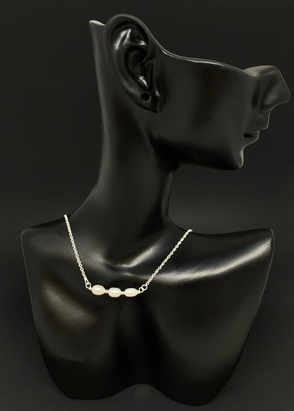 Kailani Pearl Chain Necklace Silver