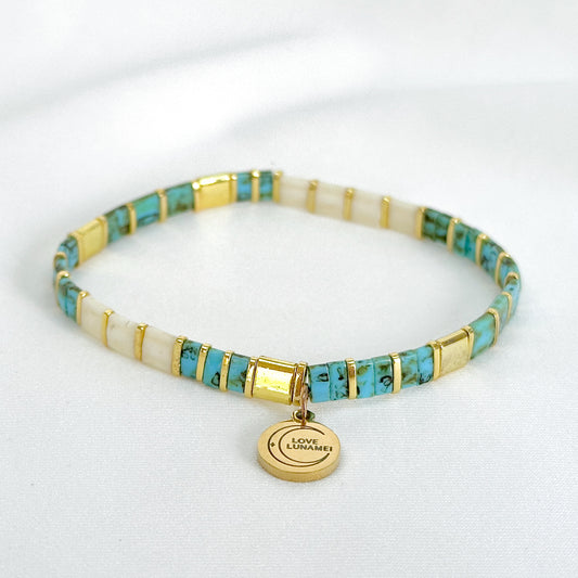 Love Bracelet Turquoise, Gold and Off White