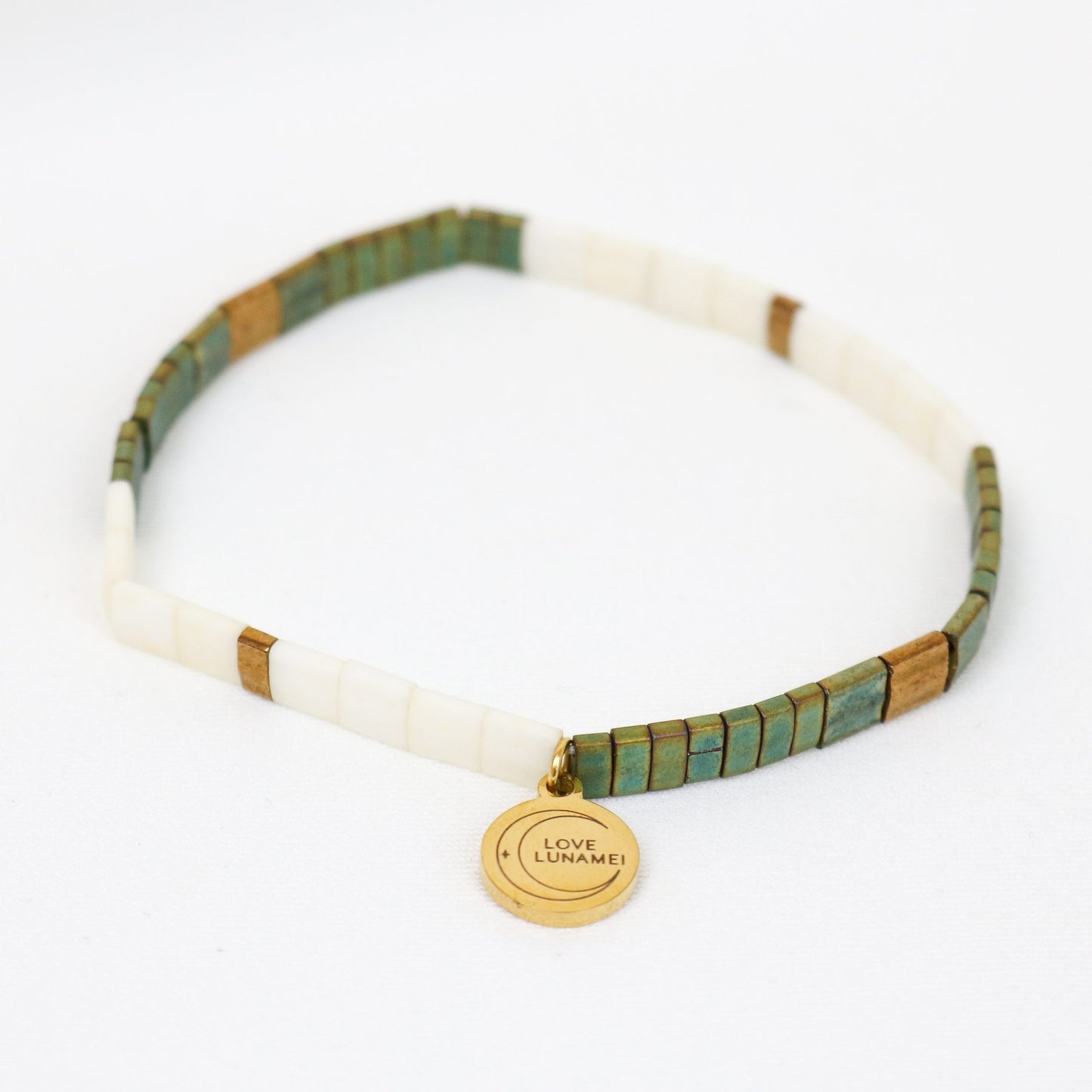 Love Bracelet in Oxidised, Cream and Antique Gold