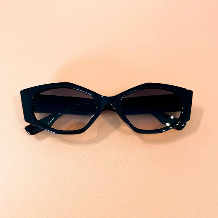 Simone Angular Sunglasses Black