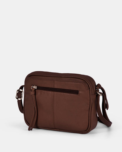 Darcy Leather Crossbody Bag Chocolate