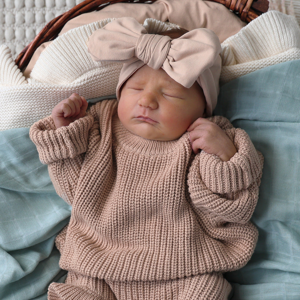 Hazelnut Oversized Cotton Knit Jumper