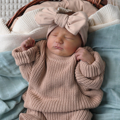 Hazelnut Oversized Cotton Knit Jumper